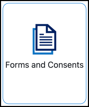 Screenshot of the Forms and Consents button in the TrackMy portal