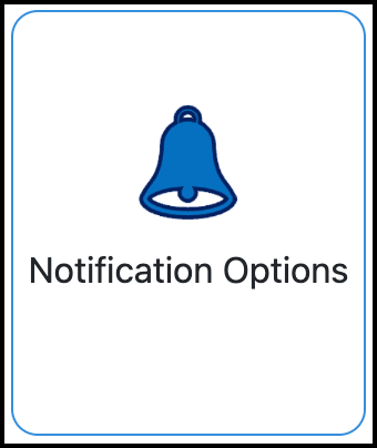 Screenshot of Notifications Options button in TrackMy portal