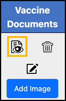 Screenshot of the eye button in Vaccine Documents for a self-reported vaccination.