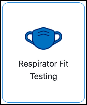 Screenshot of the Respirator Fit Testing button in the TrackMy portal.