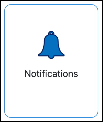 Screenshot of the Notifications tile in the TrackMy portal.