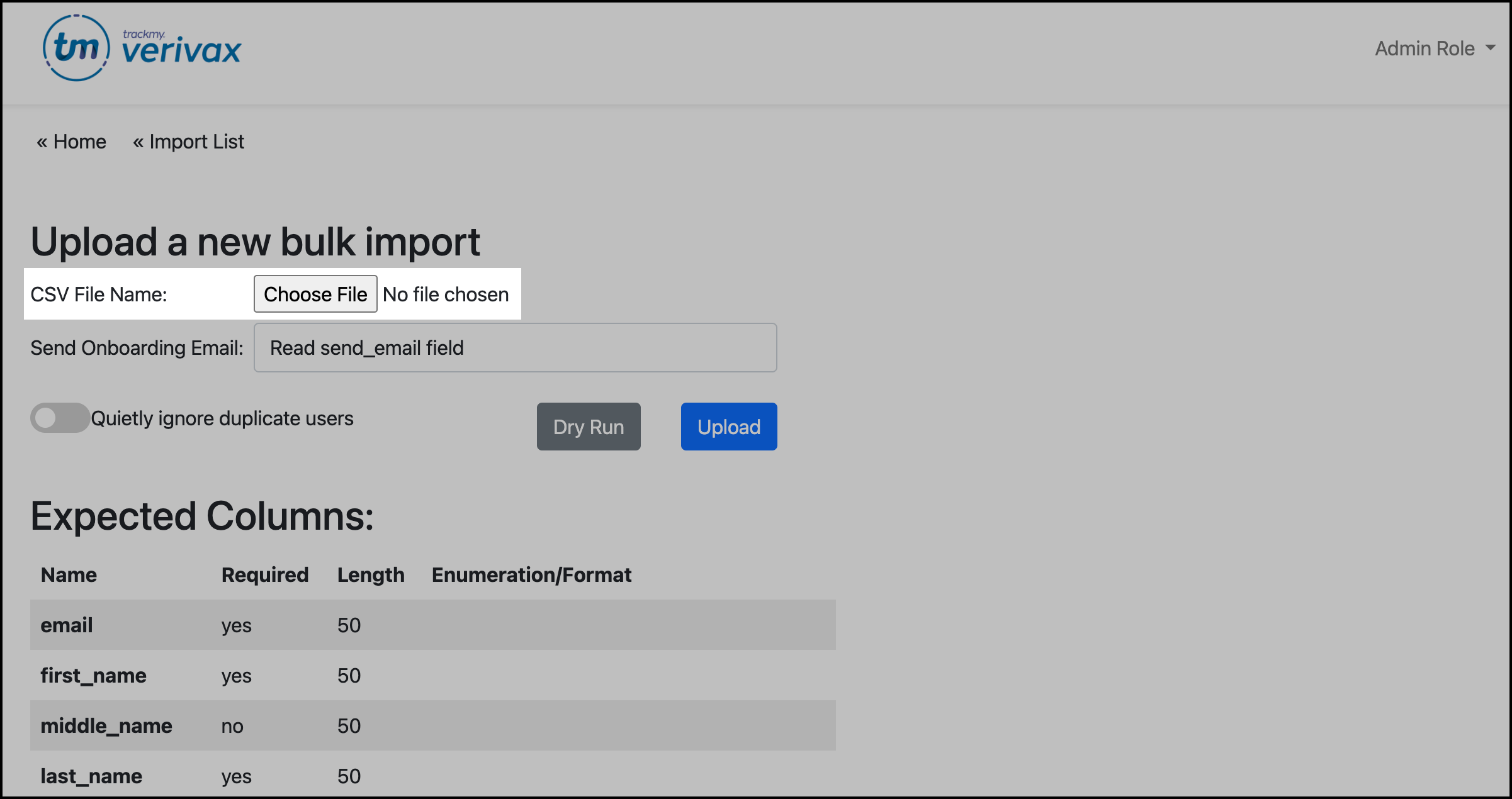 Screenshot of the Choose File button.