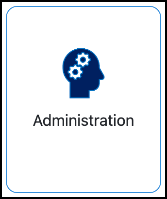 Screenshot of the Administration button in the TrackMy portal.