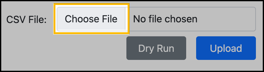 Screenshot showing the location of the Choose File button.