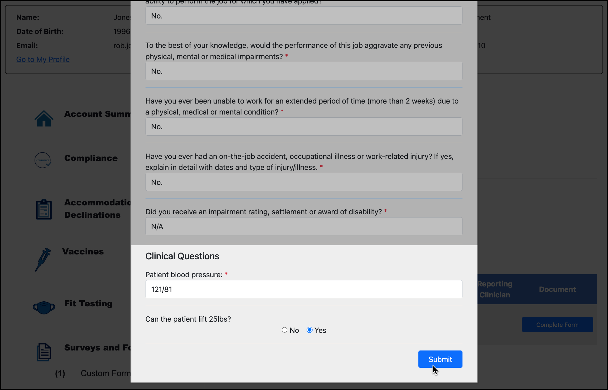 Account Summary Clinical Questions - Rob Jones.png