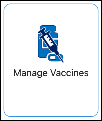 Screenshot of the Manage Vaccines tile.