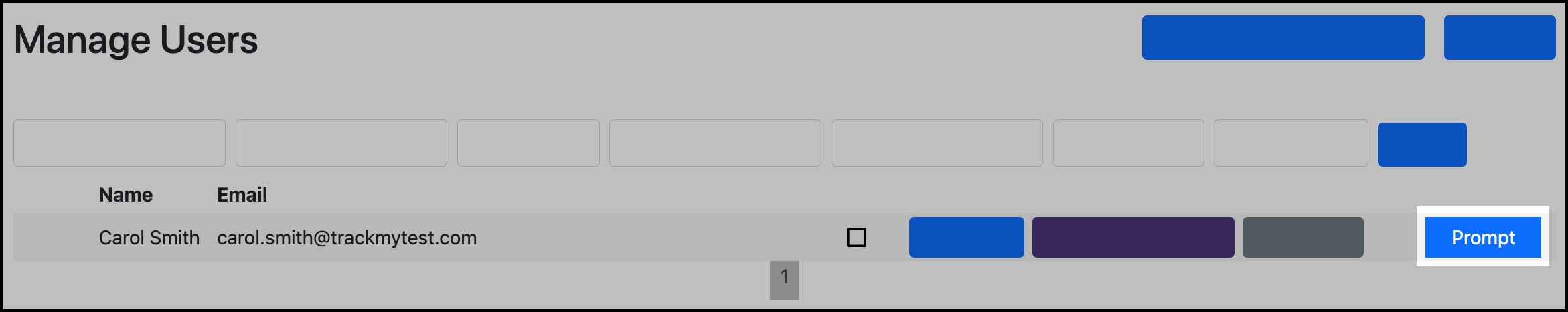 Screenshot of the Prompt button in User Management.