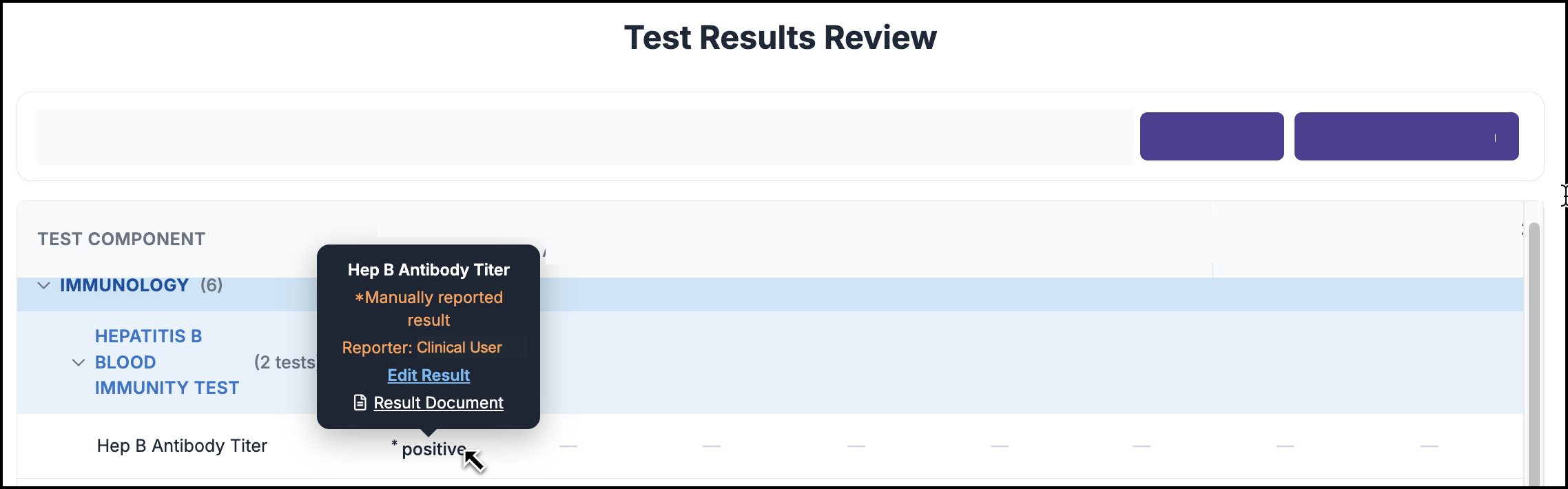 Result Details example shown when user clicks on the result.